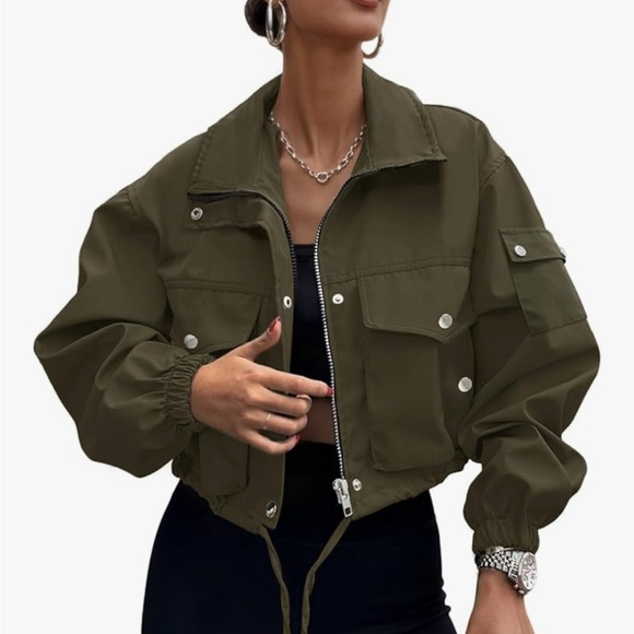 Jackets & Blazers - Cropped Cargo Jacket With Pockets